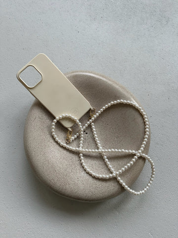 Beige hoesje + lang koord