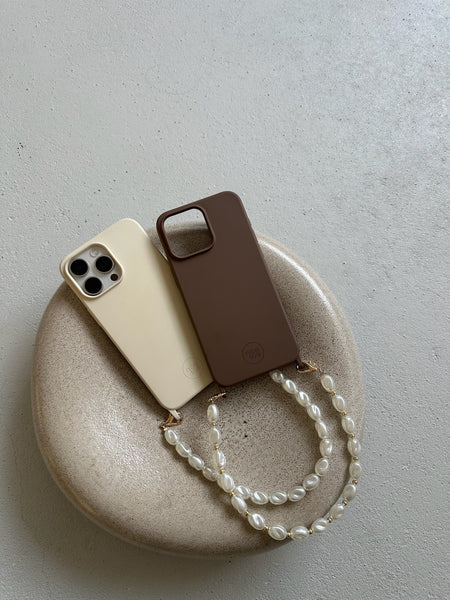 Beige hoesje + kort koord